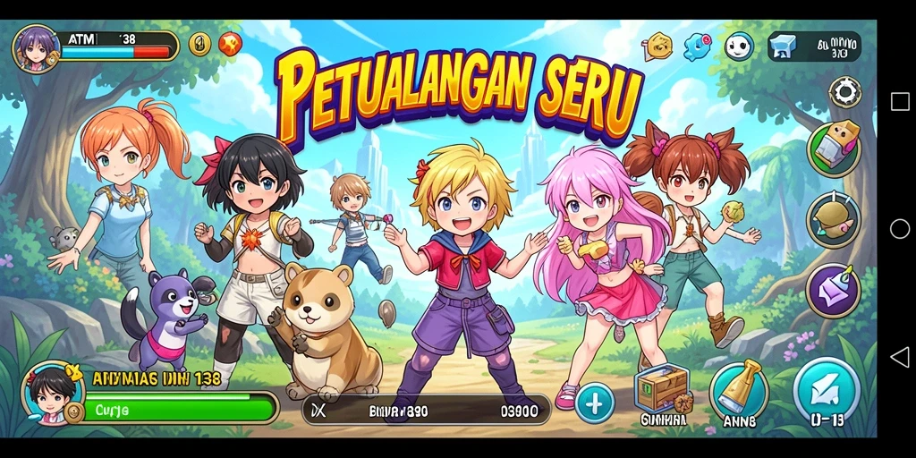 Screenshot menggambarkan pertempuran epik dalam dunia Anime yang menakjubkan.