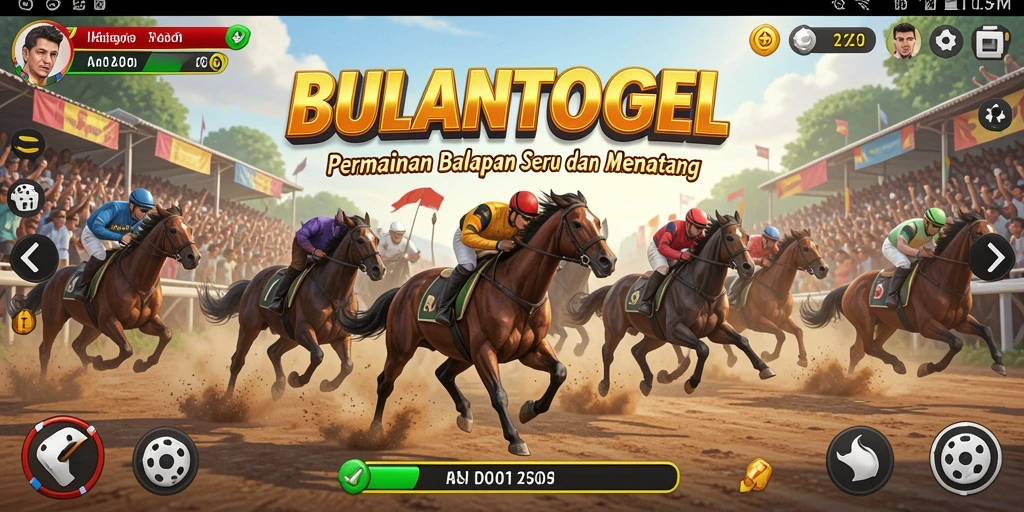Tampilan gameplay seru dari BULANTOGEL dengan balapan mendebarkan.