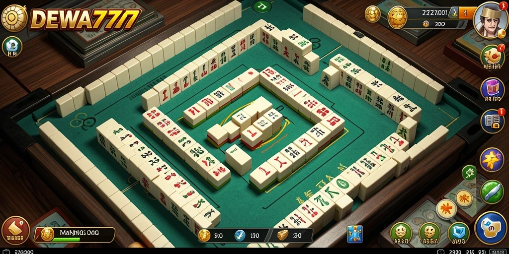Tampilan gameplay seru DEWA777 saat bermain Mahjong.