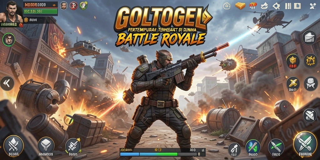 Gameplay seru dan intens dari GOLTOGEL dalam mode Battle Royale.