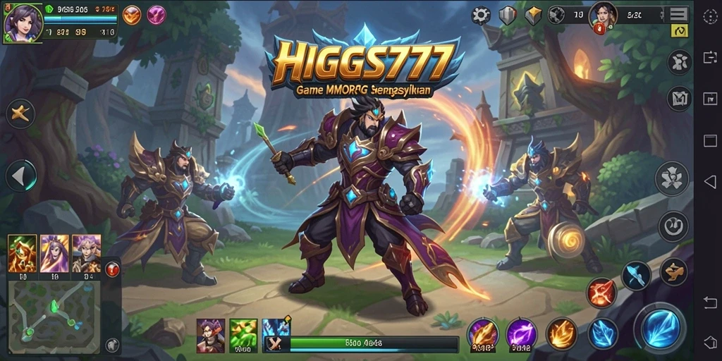Tangkapan layar HIGGS777 menampilkan pertarungan seru di dunia MMORPG.