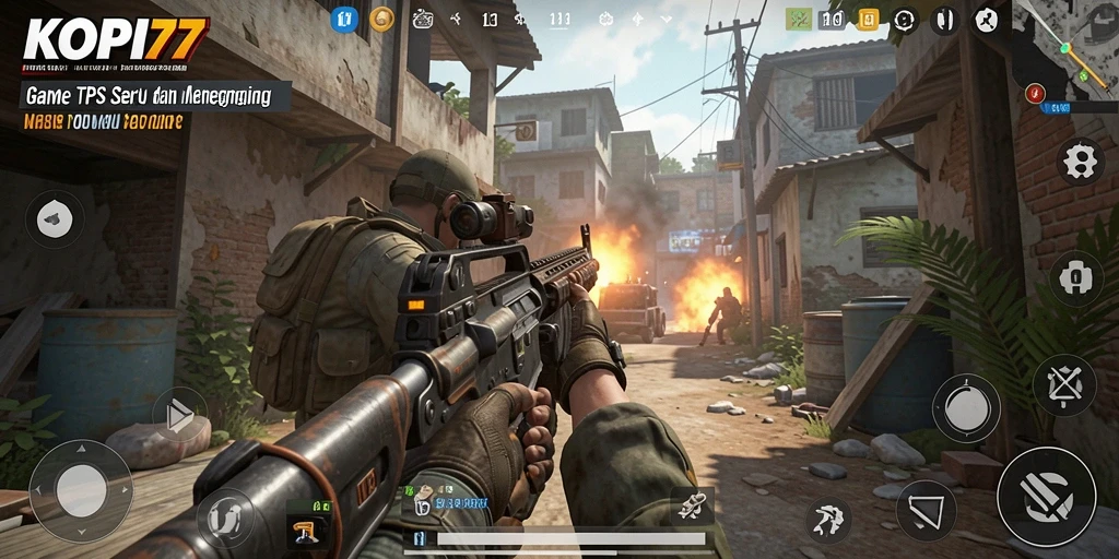 Gameplay KOPI77 menampilkan aksi tembak-menembak yang intens dan mendebarkan.