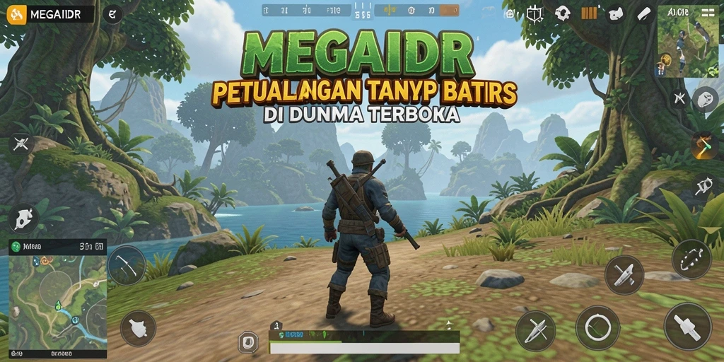 Screenshot gameplay MEGAIDR yang menampilkan petualangan di dunia terbuka.