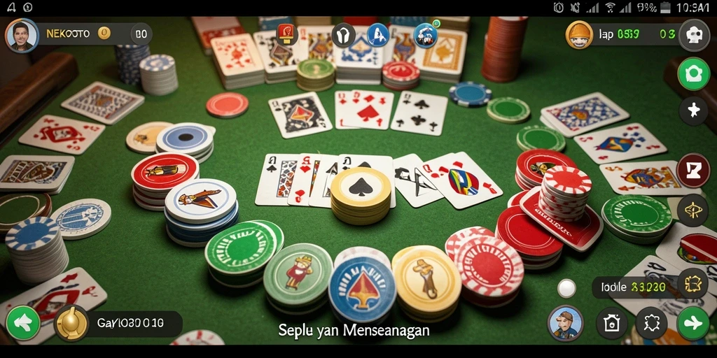 Tampilan menarik gameplay Gaple di NEKOTOTO yang seru.