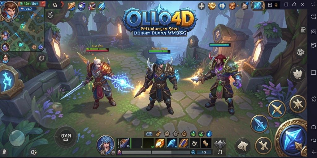 Screenshot menunjukkan aksi seru dari gameplay OLLO4D dalam petualangan MMORPG.