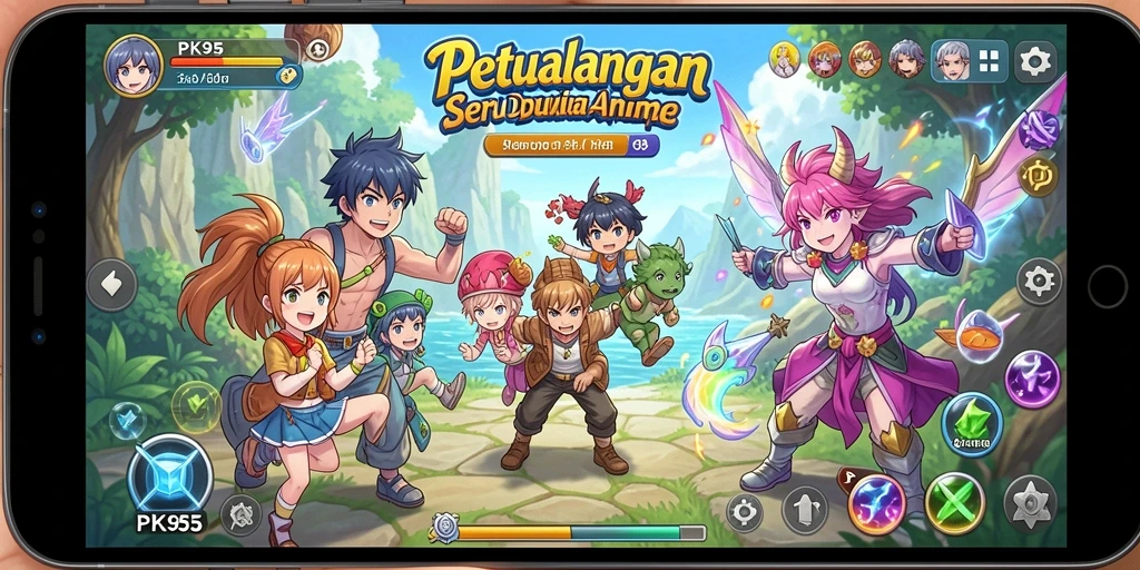 Tampilan gameplay seru di dunia anime PK95