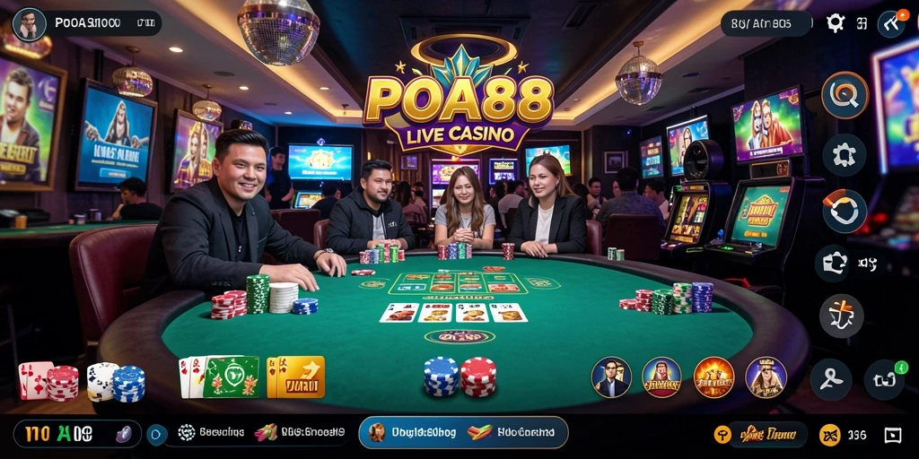 Screenshot gameplay Live Casino POA88 yang mendebarkan.
