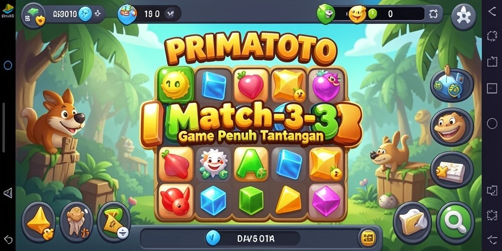 Screenshot utama PRIMATOTO menampilkan momen seru dalam gameplay Match-3.